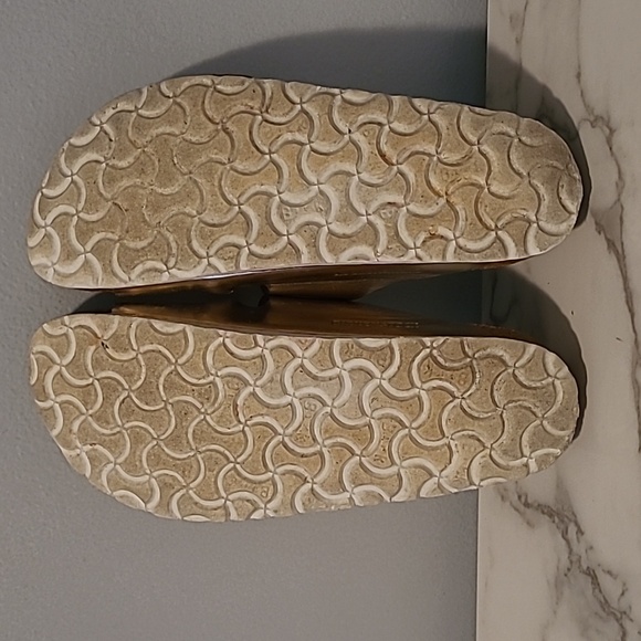 Birkenstock Arizona Leather Metallic Copper Sandals W7 M5 Casual Comfy Beach - Picture 8 of 16